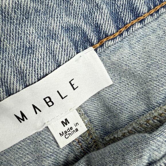 MABLE Light Denim Button Danica Front Slit Midi Jean Skirt Blue Size M - Picture 7 of 10